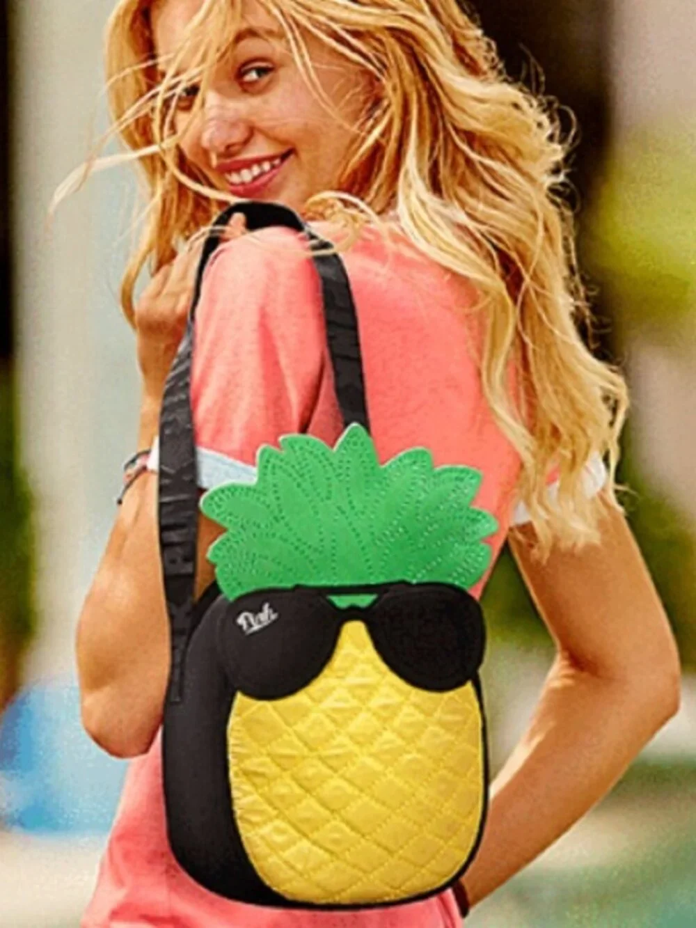 Vs Pink Insulated Pineapple Cooler Bag Backpack - NEW